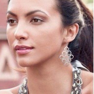 Stella & Dot Silver Clover earrings